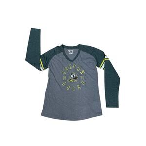 Champions Elite Oregon Ducks Long Sleeve T-Shirt Women’s Size XL Green/Gray